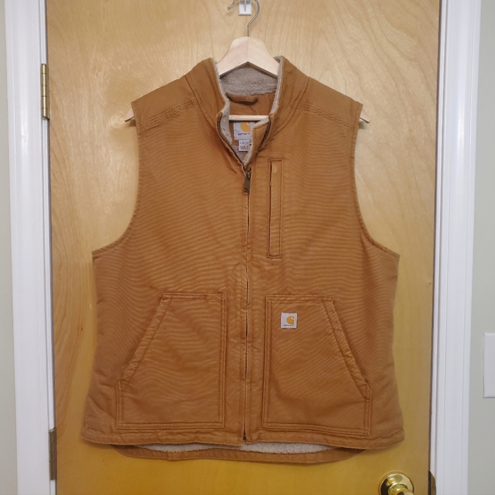 Carhartt Duck Canvas Sherpa Lined Vest NWOT